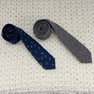 BANANA REPUBLIC Women's Slim Tie Lot of 2 Collegiate Academia Preppy Sch…
